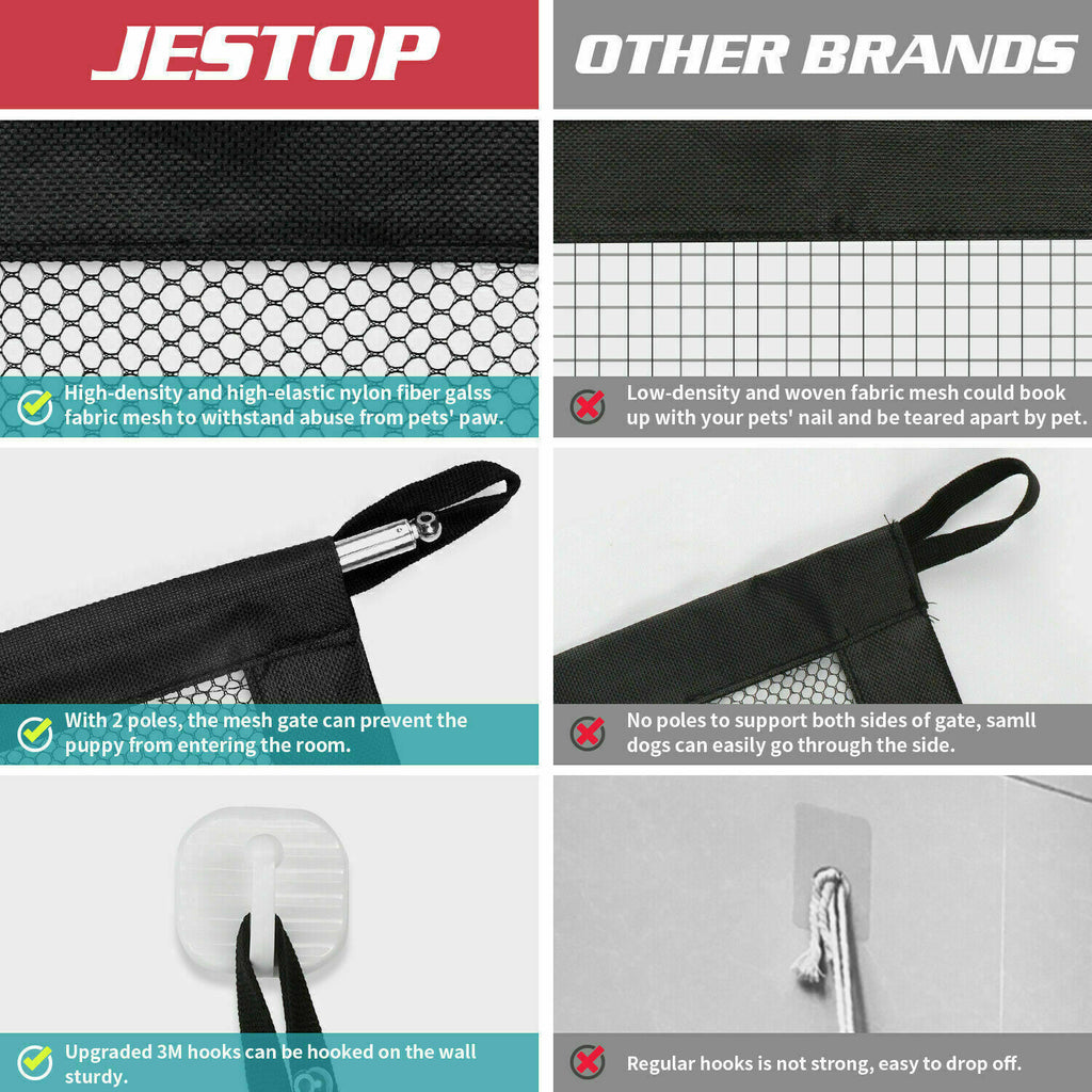 Pets Dog Cat Safety Gate Mesh Fence Magic Portable Guard