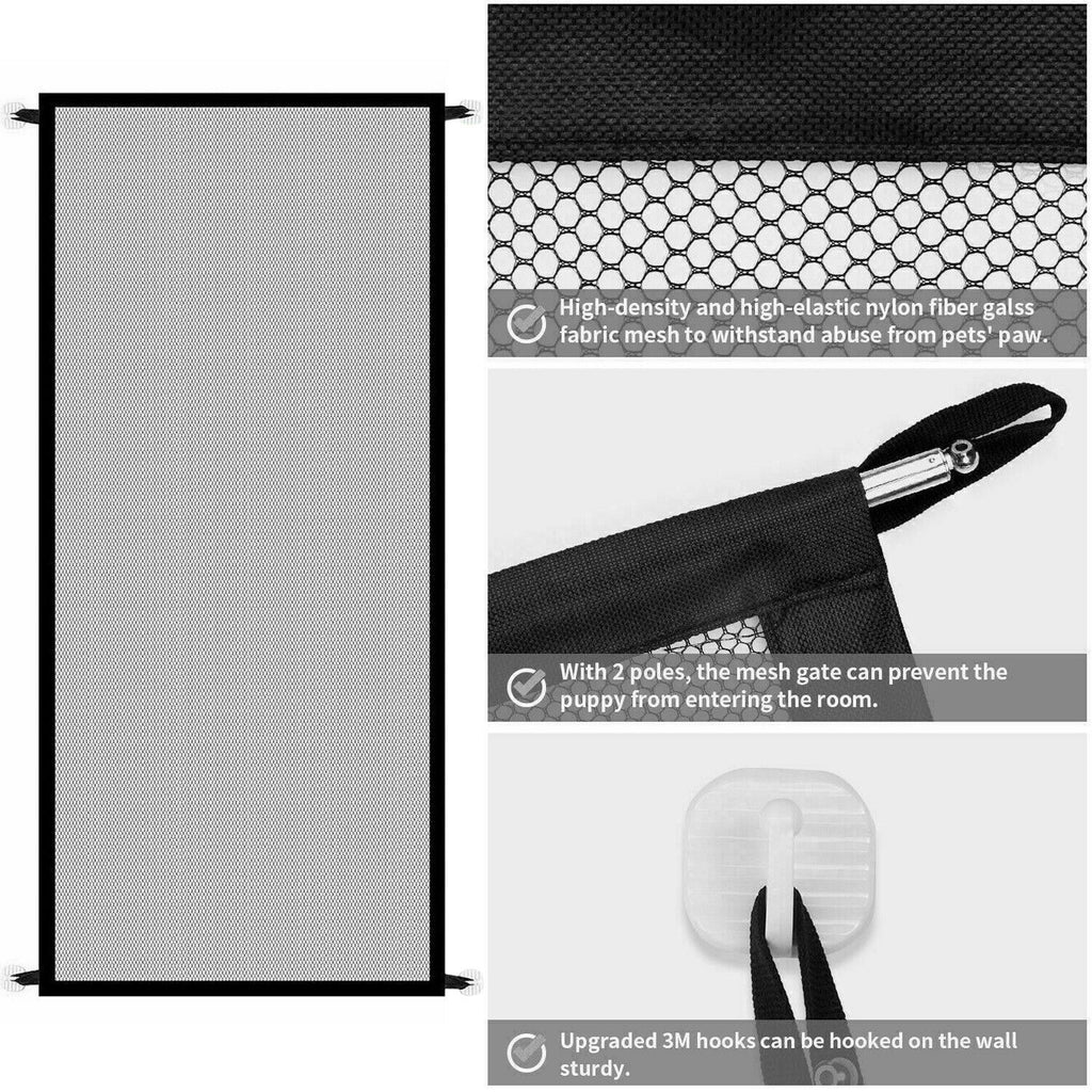 Pets Dog Cat Safety Gate Mesh Fence Magic Portable Guard