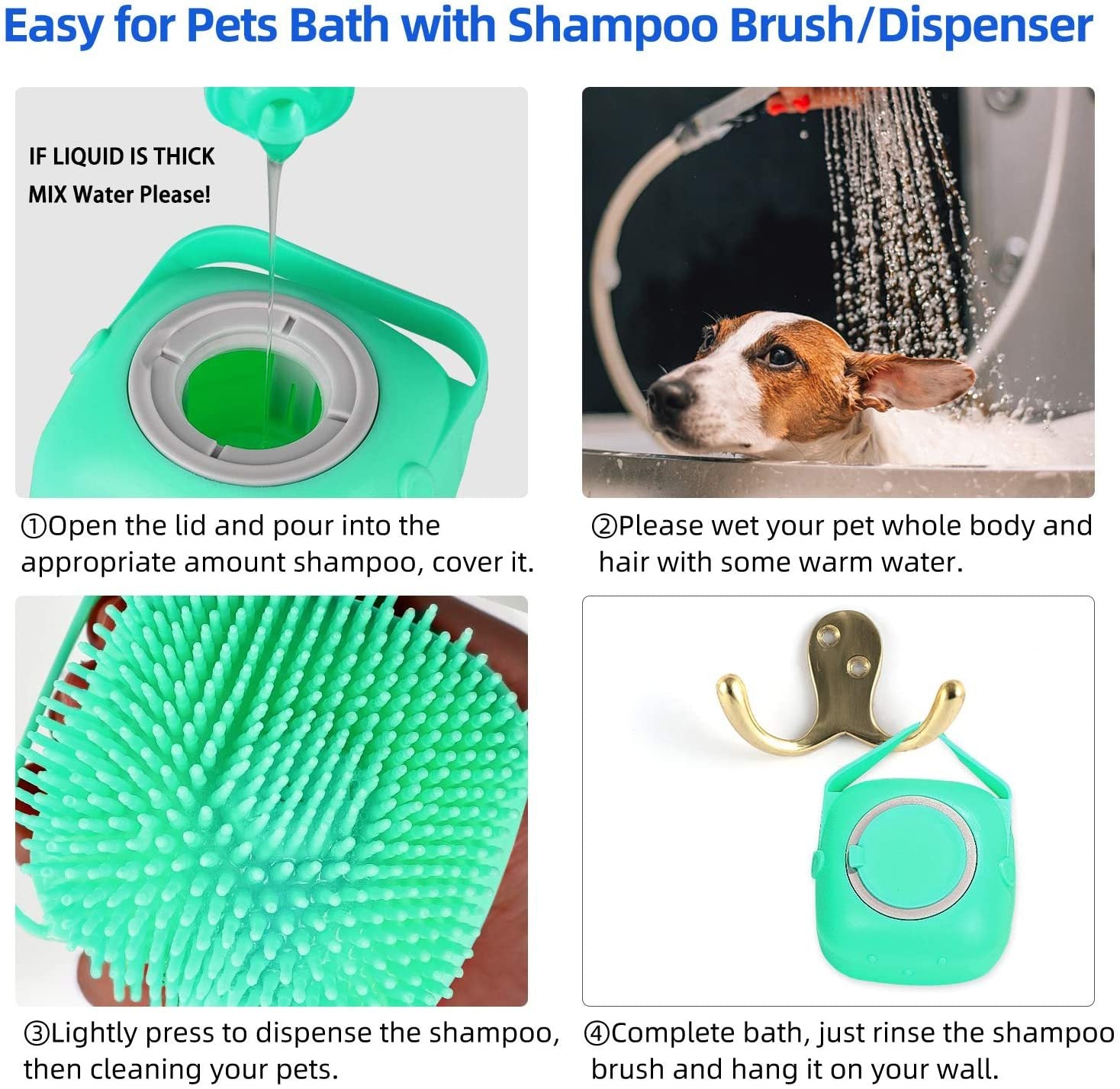 Pet Dog/Cat Shampoo Massager Brush