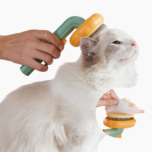 Pumpkin Brush, Pet Grooming Self Cleaning Slicker Brush For Dogs, Cats, Puppy