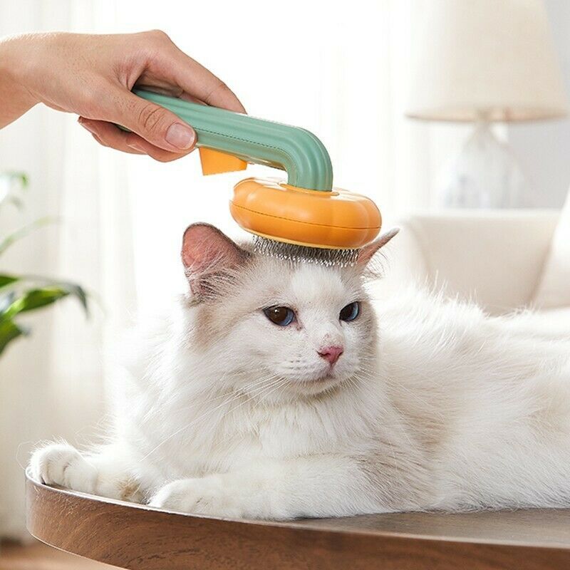 Pumpkin Brush, Pet Grooming Self Cleaning Slicker Brush For Dogs, Cats, Puppy