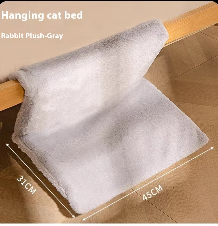 Plush L-shaped Cat Hammock Hanging Cat Nest