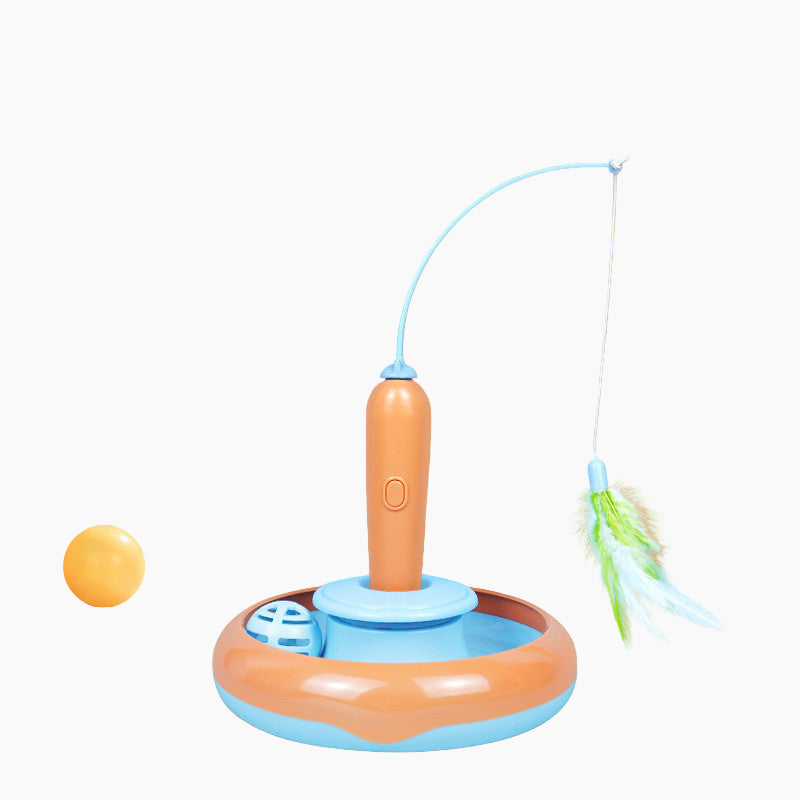 2 In 1 Pet Cat Toy With Feather For Self-play